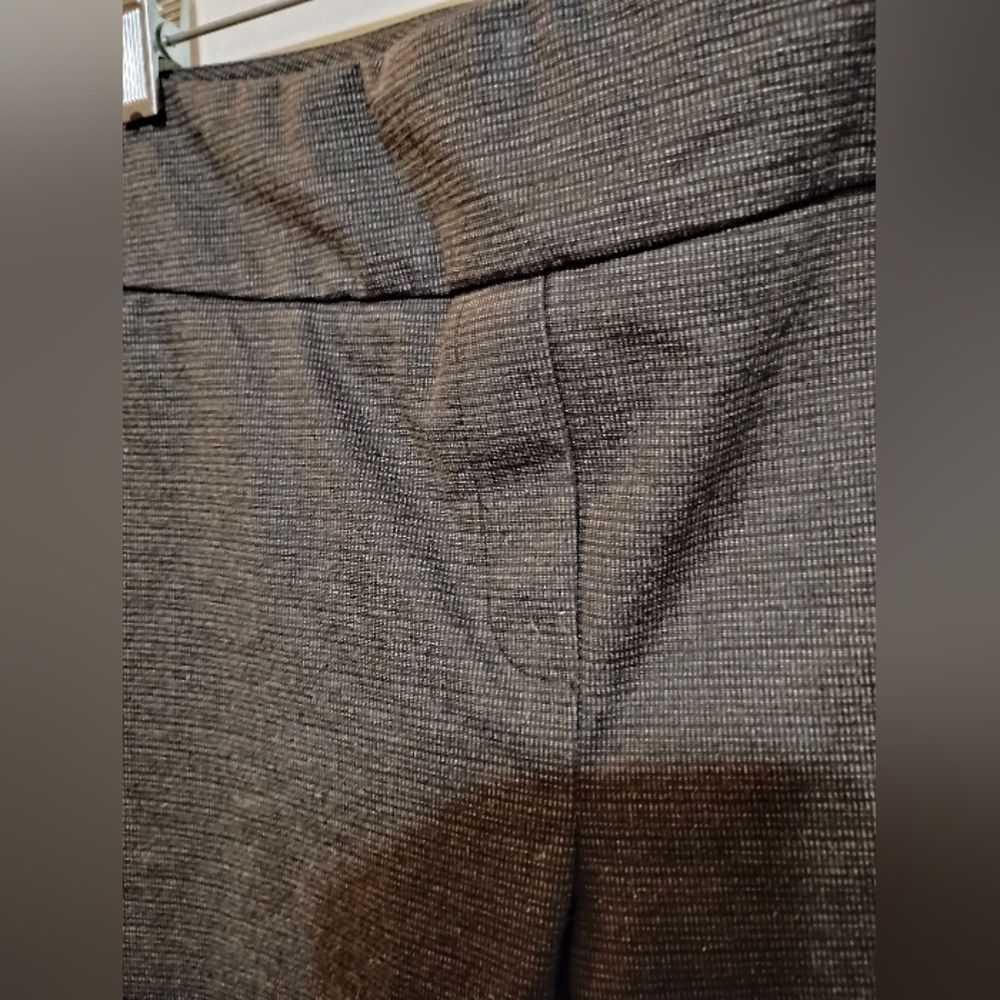 Dalia Charcoal Pants SlipOn Stretchy Dark Brown Polyester Rayon Spandex M - Picture 6 of 10